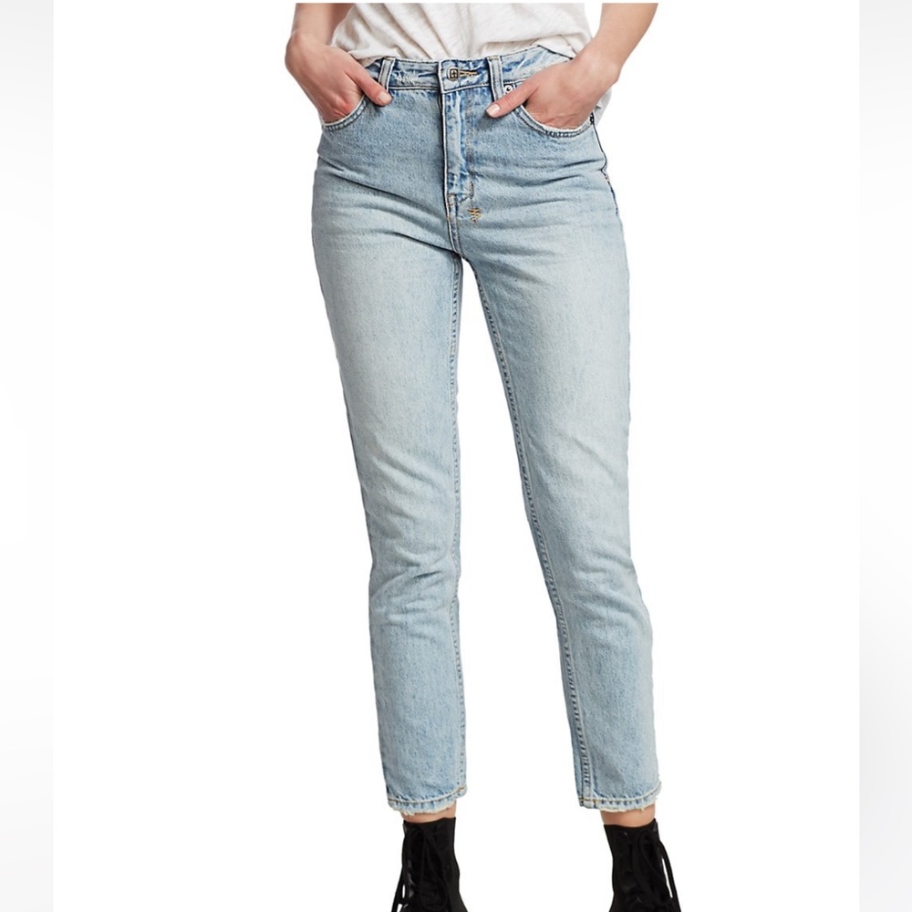 Ksubi Slim Pin Oblivion High Rise or Waisted Frayed Hem Cotton Denim Jeans 26